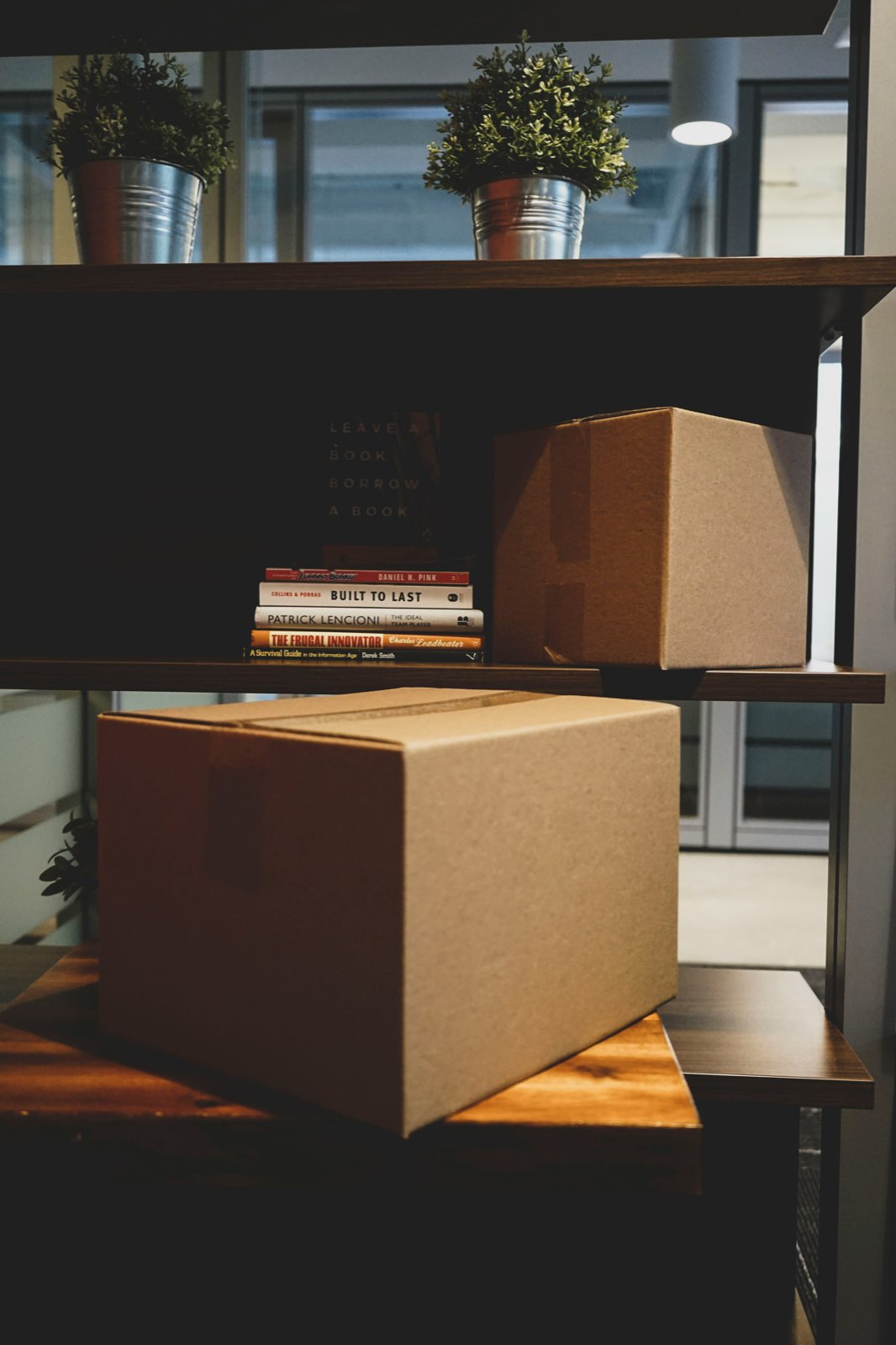 Boxed and protected items ready for storage and transit