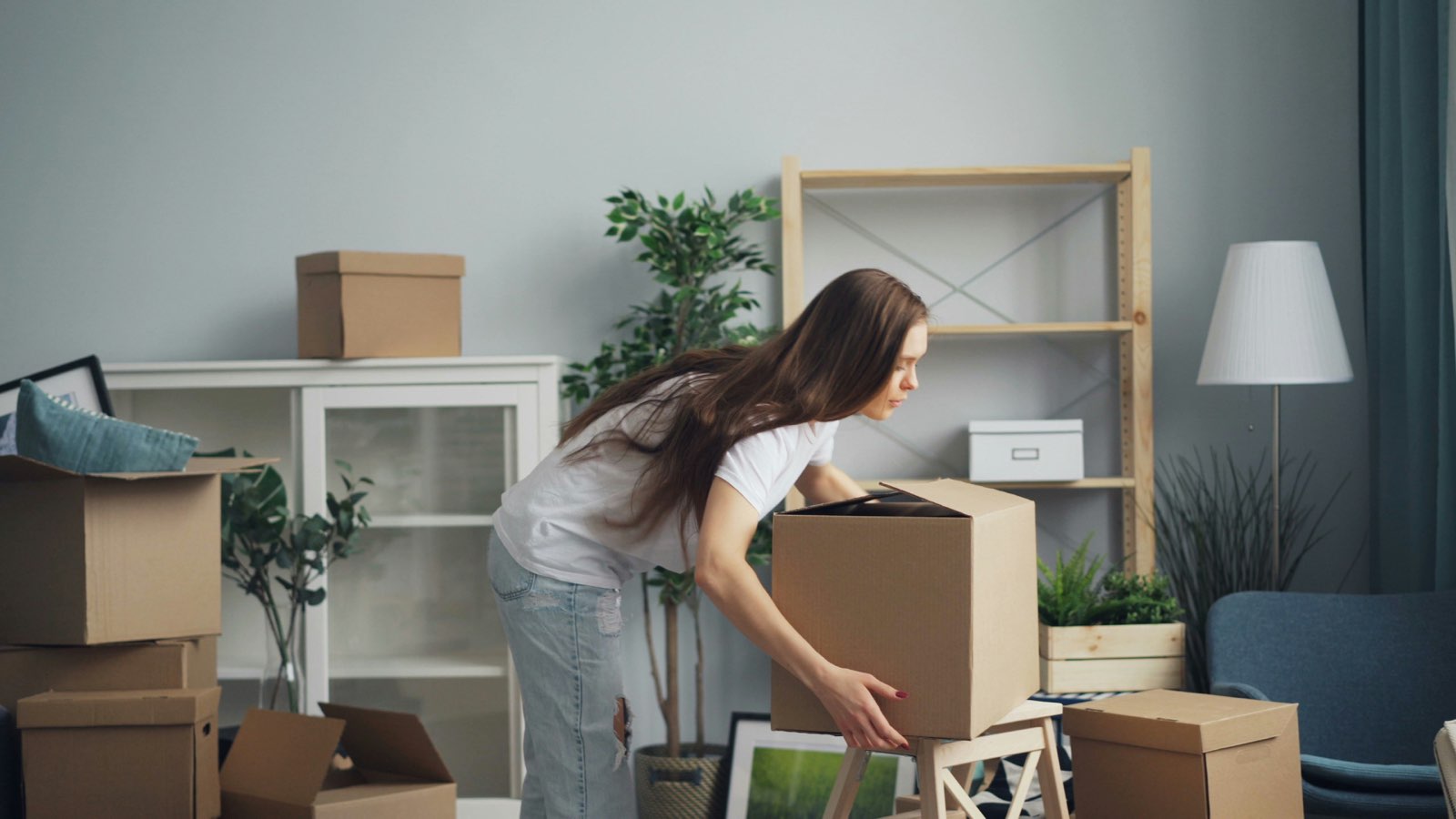 Packing boxes for a house move in West Sussex